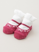 Baby バレーシューズジャカード柄カップソックス/レッド