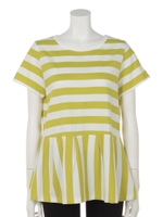 OrangeHakka 太ボーダーチュニック(レディスサイズ)/ライトグリーン