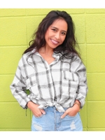 【ANAP】Wポケットチェックコットンシャツ/ホワイト(001)