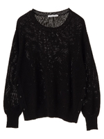 ・・サイドボタンニットプルオーバー/ブラック