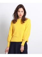 【WEB限定】【洗える】バルーンスリーブ ニット/レモンイエロー(031)