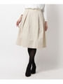【洗える】タフタフレアスカート/ライトベージュ(051)
