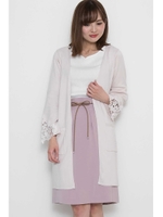 ◆レーススリーブロングカーディガン/ホワイト(030)