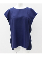 【Settimissimo】バックタックフレアーブラウス/ネイビー(018)