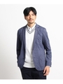 メッシュ調ジャージストレッチジャケット/ブルー系(194)