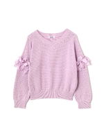 リボンスリーブニット/ラベンダー(080)