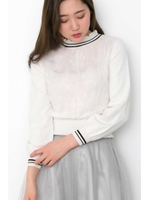 レーシー　ラインプルオーバー/ピンク(090)