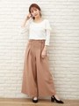 レースＵＰ　ＴＲワイドパンツ/ベージュ