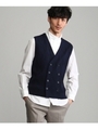 麻混カゴメニットベスト/ネイビー(093)