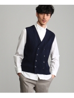 麻混カゴメニットベスト/ネイビー(093)