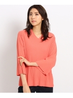 [L]ホールガーメント(R)フレア袖ニット/レッド系(061)