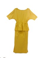 peplum one-piece/yellow