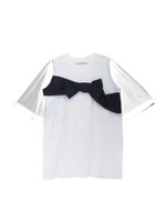 tullesleeve ribbon one-piece/white*black