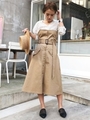 【2WAY】トレンチスカート/ビスチェワンピース/モカ