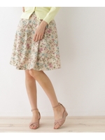 【WEB限定サイズ(SS・LL)あり】フラワージャガード風スカート/ライトベージュ(151)