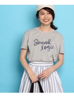 【桜エキス配合】スパンコールロゴTシャツ/ライトグレー(011)
