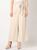 とろみハイウエストワイドパンツ/ベージュ