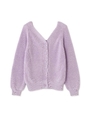 アゼショートVネックカーディガン/パープル(080)