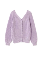 アゼショートVネックカーディガン/パープル(080)