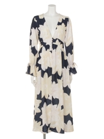 ウエストギャザーflowerジレ/NVY