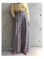 ウエストマークチェックワイドパンツ/ライトパープル(281)