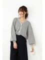 ショート丈ニットカーディガン/グレー(020)