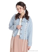 スピンドルリボンデニムジャケット/ウスアオ