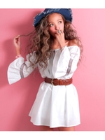 【anap mimpi】チロリアンテープチュニック/ホワイト(001)