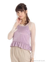 ドットチュールサテンキャミｓｅｔ/ラベンダー