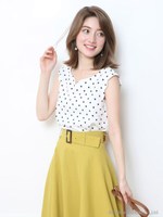 ハートカットブラウス(追加生産：ドット)/ドット