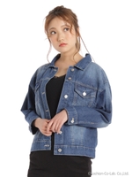 バックレースアップりぼん付Gジャン/ブルー