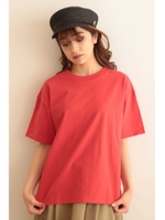 ビッグシルエットクルーＴシャツ/レッド(100)