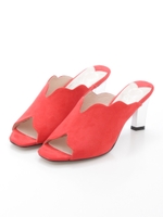 フラワーカットミュール/レッドスエード