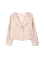 ライトドビー袖レースブルゾン/ピンクベージュ(040)
