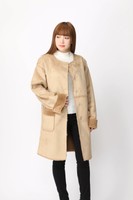 フェイクムートンノーカラーコート