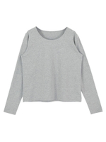 シンプルロングTシャツ/杢グレー