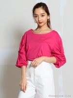 ボリュームスリーブトップス/ピンク