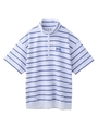 【WEB限定】STRIPED PIQUE HALF ZIP S/S TOP EC/ホワイト