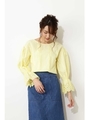エンブロイダリースリーブブラウス/イエロー(060)