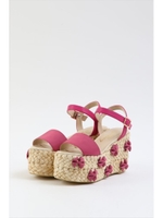 グログランリボンサンダル/フューシャピンク