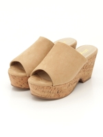 コルク底オープントゥサンダル/ベージュ