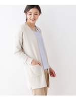 サクラオイル加工ダブルフェイスカーディガン/ライトベージュ(051)