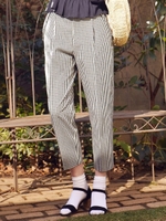 フラップポケットペグトップパンツ/ブラック柄