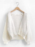 ローゲージショートカーディガン/グレージュ