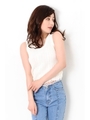 裾クラッシュKタンクTOP/WHITE