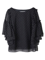 【ブラウス】シアープリントブラウス/ブラック