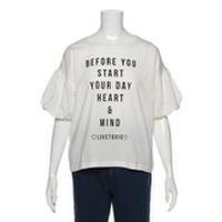 袖バルーンチェックTシャツ