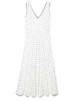 Vネックノースリーブワンピース/WHT