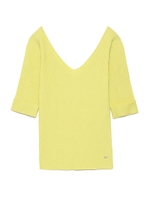 Vネックリブニットプルオーバー/GRN