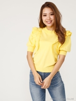 ショルダーフリルニットTOP/YEL
